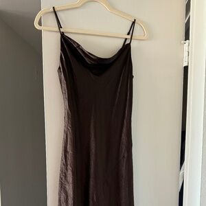 Aritzia Babaton Model Midi Dress in Coffee Bean